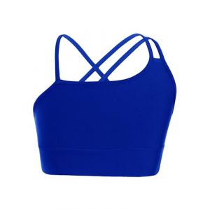 Freebily Enfant Fille Brassi&egrave;re Soutien Gorge Sport Fitness Ados D&eacute;bardeur Haut Gymnastique Danse Yoga Musculation Haut de Bain Sportswear Dancewear 5-14 Ans Z-Bleu Royal 11-12 Ans (MissPretty, neuf)