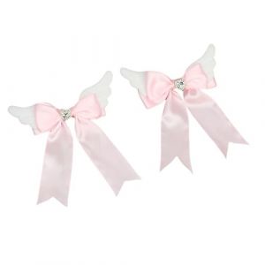 Bandeaux for cheveux for femmes, ailes d'ange, pinces à cheveux, nœud papillon, barrette à ailes blanches, accessoires décoratifs for cheveux for femmes, fête costumée(White Pink) (YJHLX, neuf)