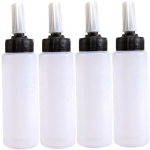 PACKOVE 4pi&egrave;ces Flacon De Capillaire Doseur Et Applicateur Flacon Vide Rechargeable Pour Coloration Coiffure R&eacute;cipient Souple Et &Eacute;tanche Pour Cheveux (Spring TU, neuf)