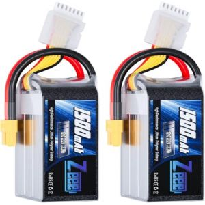 Zeee 6S Lipo 22,2V 120C 1500mAh Batterie RC avec Prise XT60 Compatible avec Drone FPV, quadricopt&egrave;re, h&eacute;licopt&egrave;re, Avion, Bateau, Voiture de Course (2 pi&egrave;ces) (ZEEE POWER, neuf)