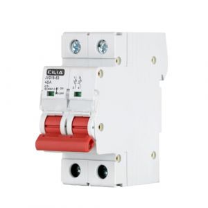 CILIA Interrupteur de Sectionneur Modulaire 2P 400VAC 25A/32A/40A, 2 Modules DIN, IP20, IEC60947-3 - Interrupteur D'isolation Pour Tableaux &eacute;lectriques In=40A (JVD16-63-2P-40A) (CILIA ELECTRIC, neuf)