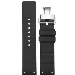 Bracelet De Montre &Eacute;tanche En Caoutchouc Noir Pour Cartier Santos 100 Homme(Silver2) (honyeerfr, neuf)