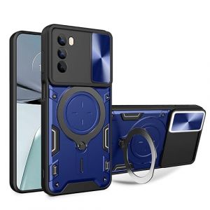 UPLAI Coque pour Motorola Moto G52/Moto G82 5G, Tr&egrave;s Mince Antichoc Armure Silicone Housse avec Glisser Cam&eacute;ra Cover et Magn&eacute;tique Support, Prime PC+TPU Durable &Eacute;tui.Bleu (UPINLY, neuf)