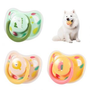 PEUTIER 3 Pièces de Tétines pour Chien, Tétine Apaisante en Silicone pour Chiot Chaton Jouet à Mâcher pour Tétine pour Chien Mignon Jouet pour Chien Tétine pour Petits Chiens Chats (3 Couleurs) (Jenniy, neuf)