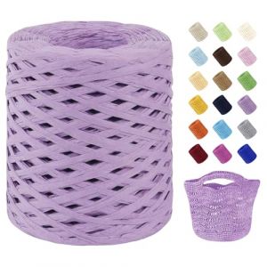 Uiopa Fil Crochet pour Sac, 3mm x 200m Rafia Naturel Bobine Raphia à Crocheter, Ruban Raphia de Papier pour Sacs de Plage, Chapeaux, Panier, Artisanat (XEYUAN, neuf)