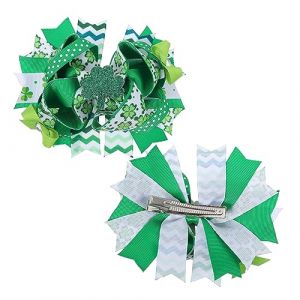 Sosoport 2pi&egrave;ces &Eacute;pingles &agrave; Cheveux Saint-patrick Pinces &agrave; Cheveux N&oelig;ud Accessoires Pour Tr&egrave;fle Jolis N&oelig;uds D&eacute;corations Personnalis&eacute;es (Joy&Life CC, neuf)