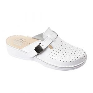 Ledi 631-18 Anatomic Sabots Mules Chaussons Chaussures en Cuir, Femme, Blanc, EU 38 (BatzShopUK, neuf)