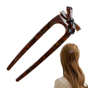 Épingle à cheveux en forme de U française,épingle à cheveux française en forme de U - Pinces à cheveux en forme de U Épingle à,Épingle à cheveux à 2 broches avec nœud papillon, épingle à cheve (Lichangjie, neuf)