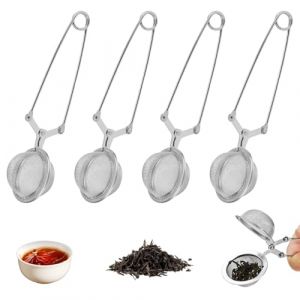 Boule &agrave; Th&eacute;, Lot de 4 Pinces &agrave; Th&eacute;, Infuseur Th&eacute;, Boule a The Infuseur, Acier Inoxydable pour Le Th&eacute;, Les &Eacute;pices, Les Th&eacute;s aux Fruits Filtre &agrave; Th&eacute; Rond Et Fin pour Le Remplissage de La Presse (Fu Nian Technology, neuf)