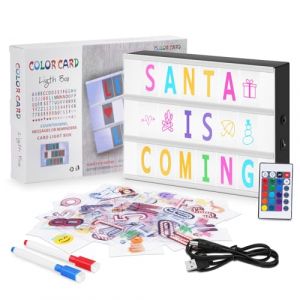 HOTUT Boite Lumineuse Message, 16 Couleurs LED Light Box Set avec 215 Lettres et Emojis, Télécommande Boîte Lumineuse LED Alimenté par USB et Batterie, pour Mariage Anniversaire Fête Décoration (ZHDAYA, neuf)