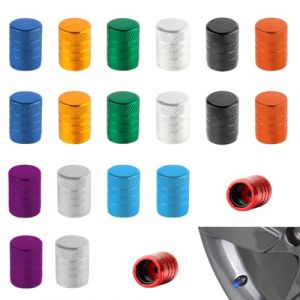 Bouchons valve, 20 pièces bouchons valve aluminium, couvercle valve couvercle valve pneu voiture bouchons valve pneu bouchons valve voiture voiture, SUV, moto, valve Schrader pneu voiture aluminium (TQP CADEAU SARL, neuf)