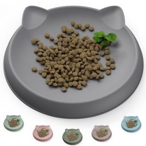 Wingcases Gamelle pour chat (1 pièce, 15 x 15 cm, gris foncé) | Gamelle pour chat en silicone | Protection des poils de barbe | Gamelle plate pour chat | Assiette large | Accessoires pour chat (Wingcase, neuf)