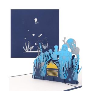 Carte pop-up 3D &laquo; plongeur & monde sous-marin &raquo; &ndash; Carte d'anniversaire et bon de voyage, carte d'invitation pour anniversaire d'enfant, bon cadeau pour la natation, l'&eacute;change et la plong&eacute;e avec tuba. (Cologne Cards | Pop-Up Karten, neuf)