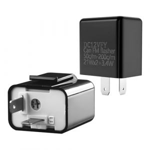 2 Pi&egrave;ces Centrale pour Clignotants Moto, SRLWMYI Centrale Clignotant LED Moto, 12v pour Clignotant LED, Avec Engrenage R&eacute;glable, Noir, Bo&icirc;tier Ignifuge (DaMai Trading, neuf)