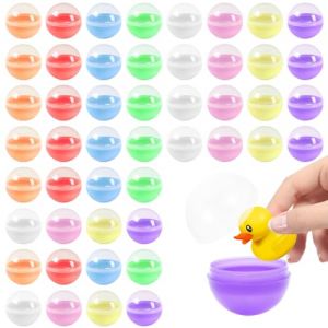 Neikafan 100 Pièces 2.8cm Mini Boule Transparente à Remplir Boule de Noel Transparente,Sphere Plastique,Boule en Plastique A Remplir pour Distributeur de Bonbons Gumball Machines(Couleur aléatoire) (Dofu, neuf)