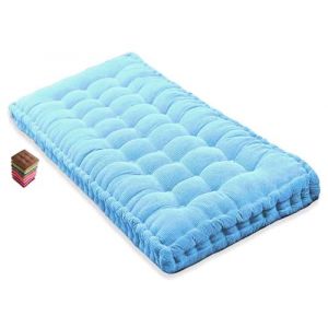 Matelas de Sol capitonné ou Coussin pour Banc de Jardin 1/2/3 Places, Banquette et Chaise Longue Palette, 170 cm, 180 cm, Coussin pour Banc 150 cm Exterieur Interieur sur Mesure(Sky Blue 1d,120x40 cm (sanroy, neuf)
