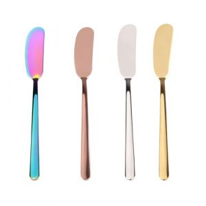 Couteaux &agrave; Beurre &Eacute;pandeur de Fromage, Couteaux &agrave; &eacute;pandeur de Beurre Pour la Cuisine Restaurant Party, pour Couper ou Tartiner Beurre, Fromage, Confiture (plaqu&eacute; or, Silber, color&eacute;, plaqu&eacute; or rose) (TaoTaoBu, neuf)