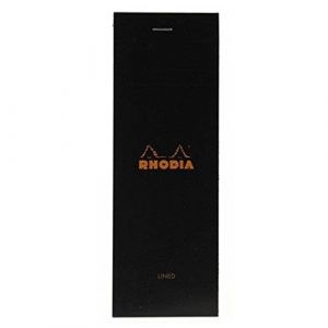 RHODIA Lot de 5 Blocs BLACK N&deg;8 7,4x21 cm 80F agraf&eacute;es 80g lign&eacute; (Stock Bureau Maison Bien-&ecirc;tre, neuf)