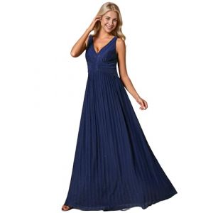Ever-Pretty Robe d'Invit&eacute; Mariage Longue Brillants Taille Empire sans Manche Robe Demoiselle d'honneur Femme Bleu Marine 40 (Ever-Pretty Plus, neuf)
