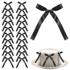 JEYORZY 20 Pcs D&eacute;cor de G&acirc;teau avec N&oelig;ud noir N&oelig;ud Papillon Rubans N&oelig;ud Papillon G&acirc;teau Dessert Picks Noir Bowknot G&acirc;teau Toppers pour G&acirc;teau pour D&eacute;corations Mariage Babyshower Anniversaire Mariage (Wacicy EU, neuf)