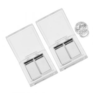 SOIMISS Palette de Maquillage Vide Blanche 2 Pcs 4 Godets en Aluminium Bo&icirc;te de Rangement pour Fards &agrave; Paupi&egrave;res Rouges &agrave; L&egrave;vres Blush et Outils Cristal Palette Rechargeable DIY pour (Star-wish, neuf)