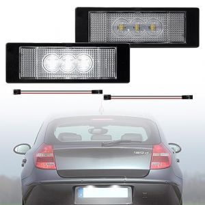 Éclairage de plaque d'immatriculation LED blanc compatible avec BMW E81 E87 F20 F21 E63 E64 F06 F12 F13 Série 1 6 Z4 E86 E85 E89 X2 Gran Coupé (Nslumo Autolight, neuf)