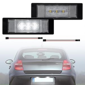 Éclairage de plaque d'immatriculation à LED blanc compatible avec BMW E81 E87 F20 F21 E63 E64 F06 F12 F13 Série 1 6 Z4 E86 E85 E89 X2 Gran Coupé (Nslumo Autolight, neuf)