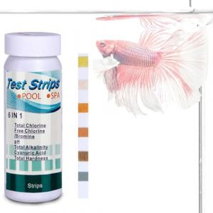100 unités 6-en-1 Aquachek Trutest Bandelettes pour Test Phosphate Piscine, Test Sel Piscine, Analyse pH, Nitrites, Chlore, Dureté, Mercure & Plomb dans l'Eau Potable, Piscine, Aquarium (ROBFLOR MARKET CARS, neuf)