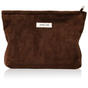 Tcdwla Trousse de Toilette Femme, Trousse Maquillage Femme, Voyage Accessoires Sac Cosm&eacute;tique en Velours C&ocirc;tel&eacute; pour L'&eacute;cole, Les Voyages, Les Voyages d'affaires, Le Shopping (Brun) (JJDREAM, neuf)