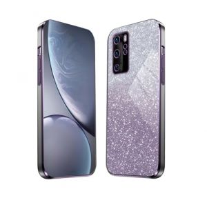 HAOYE Coque pour Huawei P40 Pro, &Eacute;tui Antichoc Cadre Galvanis&eacute; Protecteur en TPU R&eacute;sistant Aux Chocs Housse avec Brillant Autocollant. Violet (Haoyes, neuf)