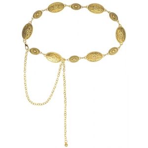 Zimocepuz Ceinture Dor&eacute;e, Ceinture Femme, Ceinture Cha&icirc;ne Style Western Cowboy pour Robes et Tenues (luoheshiyaoshaoshangmaoyouxiangongsi, neuf)