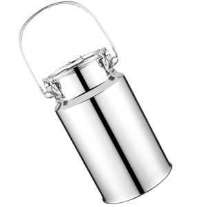Pot a Lait INOX Bidon De Transport De Lait De Ferme 3l/5l/10l/15l Bidon De Baratte &Agrave; Lait Pot Seau &Agrave; Vin Baril Seau &Agrave; Eau Huile R&eacute;servoir &Agrave; Th&eacute; avec Couvercle Scell&eacute;,5L (ASDFGYHJKL, neuf)