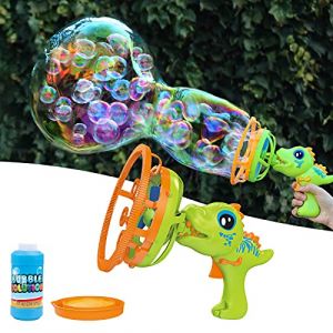 Machine &agrave; Bulles, Dinosaures Pistolet &agrave; Bulles avec Solutions, Machines &agrave; Bulles de Savon Automatique Portable Jouet &agrave; Bulles pour Enfant 3 4 5 6 7 8 9 10 Ans Gar&ccedil;ons Filles P&acirc;ques Cadeau (Dinaspc, neuf)