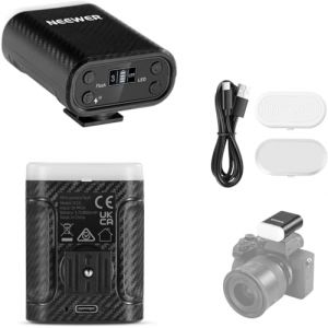NEEWER Entry Level Version Mini Flash Appareil Photo,&eacute;clairage Vid&eacute;o LED/800mAh, Compatible avec Canon Fujifilm Sony et Nikon &agrave; Griffe standard, Id&eacute;al pour Photographie en studio et en ext&eacute;rieur, N12L (RUIHOTOR, neuf)