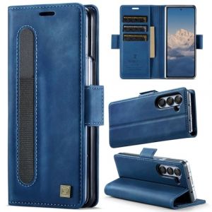 XKchatpt &Eacute;tui Portefeuille pour Samsung Galaxy Z Fold 5, &eacute;tui en Cuir PU avec Porte-Stylo, Coque de t&eacute;l&eacute;phone avec Blocage RFID, 3 emplacements pour Cartes, Coque de Protection Antichoc (Bleu) (Shenzhen Xingminghui Digital, neuf)