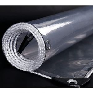 Xrdbfd Bâche Transparente Imperméable avec Oeillets, Bâche De Protection Extérieure 0,5mm, Bâche en PVC Transparent Pliable, Bâche De Protection pour Plantes, Serres Et Pergola,1.3x1.5m/4.3 * 4.9ft (Baohua outdoor store, neuf)