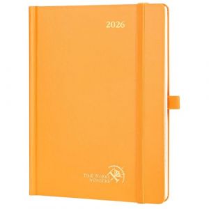 POPRUN Agenda 2026 Semainier 22 x 16,5 cm - Couverture Rigide, Vertical Weekly Planner, D'Jan 2026 à Déc 2026-12 Mois, Avec signet à 2 rubans, Papier 100 g/m², Orange (Time Works Wonders, neuf)
