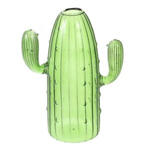 Cabilock Vase en Verre Unique en Forme de Cactus pour Décoration D'intérieur Moderne Vase à Fleurs en Verre pour Centre de Table Plante Hydroponique (Nadine Quick, neuf)