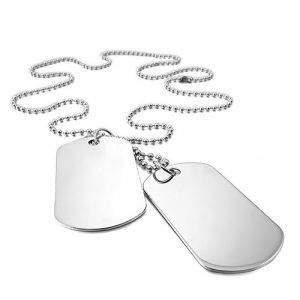 LATRAT Collier Pendentif Homme Double Plaque, Armée Style Militaire Dog Tag en Acier Inoxydable pour Homme et Garçon, Style militaire (LATRAT Direct, neuf)