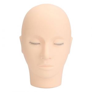 Sonew Tête de Mannequin de Cils, Tête de Poupée à 3 Couches pour L'extension des Cils, Tête de Poupée D'entraînement en Silicone pour la beauté du Maquillage (Rose) (Bamfive-a, neuf)