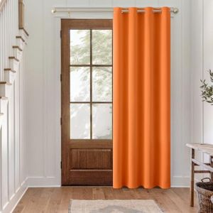 MIULEE Rideaux Occultant Orange 140x300cm 1 Pièce à Oeillets-Rideaux Opaque Doux et Esthétiques Rideau Thermique Isolant Anti Froid Chaleur (MIULEE HOME, neuf)