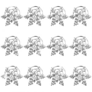 Umibow Lot de 12 épingles à cheveux en spirale en forme de flocon de neige - Pour mariage - Avec strass - Accessoires pour cheveux de mariée (argenté) (Umibow, neuf)