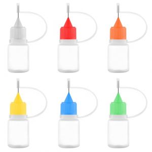 6 Pcs Flacon Pipette, 5ml Flacons à Pointe de Précision, Flacon Souple, Bouteille de Colle Vide, Bouteille de Précision, avec Pointe D'aiguille, pour appliquer des colles, des encres ou des peintures (QUQU JIANING, neuf)