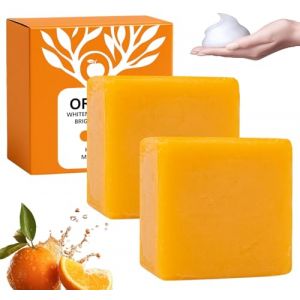 2 Pièces Savon Au Orange, Savon éclaircissant Au Orange, Savons Naturel Au Oranges, Savons à Oranges éclaircissant, Soap Naturel éclaircissant Pour Corps Et Le Visage, Hydrater Et Unifier Le Teint (FEIBAO&-Wu, neuf)