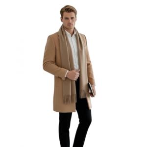 LA Ferani &Eacute;charpe pour homme en cachemire &eacute;l&eacute;gante pour l'automne et l'hiver, fine 185x65, &eacute;l&eacute;gante pour les occasions formelles, &eacute;charpe en cachemire &eacute;l&eacute;gante et souple, &eacute;charpe en laine, laine uni (LA FERANI, neuf)