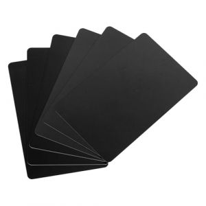 QUARKZMAN 10Pcs Cartes PVC Vierges de Couleur, Cartes en Plastique CR80 15 Mil, Cartes d'Identité Vierges Imperméables pour Badge d'Identification, Cartes de CRédit, Badges, Noir (QUARKZMAN, neuf)
