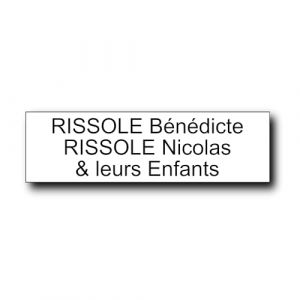 Plaque bo&icirc;te aux lettres personnalisable 12 x 3,5 cm - Gravure laser PVC - Plaque nom adh&eacute;sive - &Eacute;tiquette porte/sonnette - Plaquette signal&eacute;tique personnalis&eacute;e (Blanc) (France-gravures, neuf)