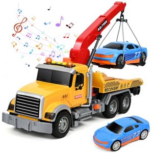 Ulikey Camion Dépanneuse Jouet Enfant, 1:16 Transporteur Véhicule avec Véhicule, Lumière et Effets Sonores Réalistes, Grand Camion Jouet Cadeaux de Noël et d'anniversaire pour Garçon Fille 3+ (HALOROMAN  ETRADE, neuf)