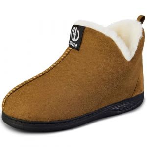 GURGER Chaussons Enfant Gar&ccedil;on Fille Hiver Chaud Peluche Montant Pantoufles de Maison Chaussons Bottes Bottines d'hiver Antid&eacute;rapantes Kaki Taille 26 27 (sanyefen, neuf)