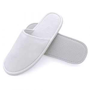 JOMIX Chausson Invité Lavable Femme Homme Pantoufles en éponge pour Hotel Voyage Maison Blanc 2 Paires 40/41 EU (JOMIX EUROPE, neuf)